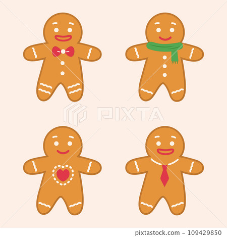 cute gingerbreadman set 109429850