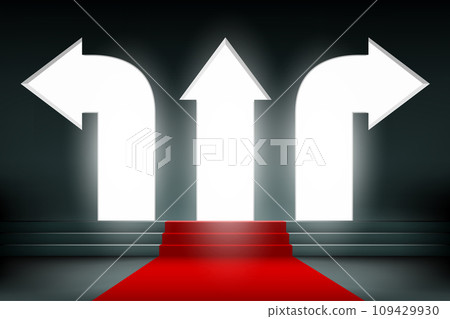 Direction arrows of the path. Choosing a way Direction arrows of the path. Choosing a way 109429930