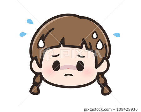 緊張的女孩臉 109429936