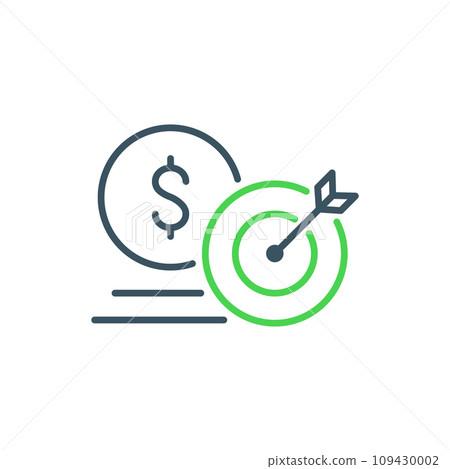 Financial target goal concept, idea of marketing business money earnings aim, strategy achievement, success targeting audience modern design image Financial target goal concept, idea of marketing business money earnings aim, strategy achievement, success targeting audience modern design image 109430002