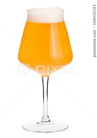 Hazy ale in tulip craft beer glass isolated on white 109430181