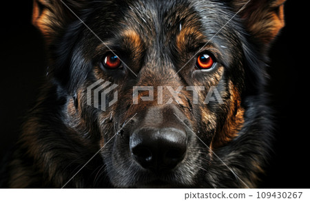 Portrait of an adult dog looking at the camera, selective focus, pet care idea 109430267