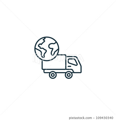Global logistics outline icon. Monochrome simple sign from logistics collection. Global logistics icon for logo, templates, web design and infographics. 109430340