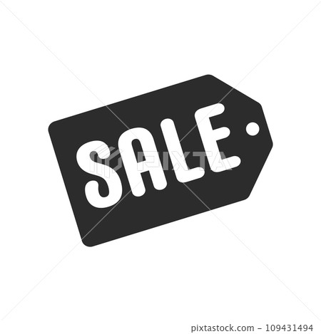 Simple black tag with white SALE text icon - sale, special price, discount image material Simple black tag with white SALE text icon - sale, special price, discount image material 109431494