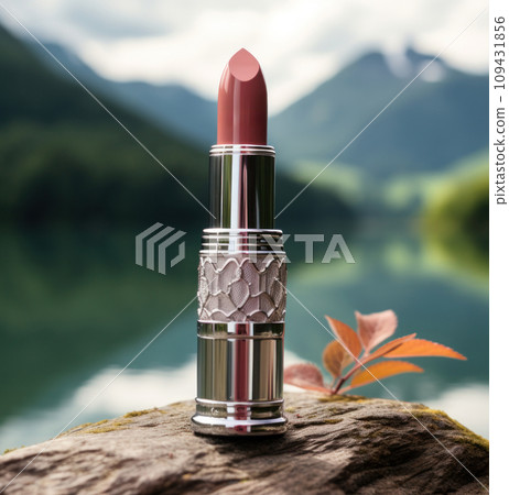 a pink and brown blush lipstick sitting on the side of lake, a pink and brown blush lipstick sitting on the side of lake, 109431856
