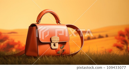 leather handle shoulder bag with a clasp, 109433077