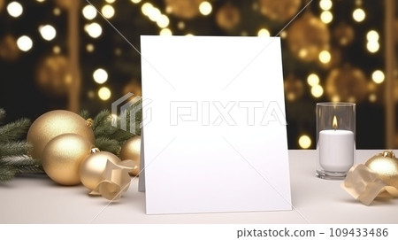 greeting christmas card with blank front, 109433486