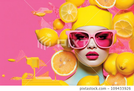 Young woman and Spring and Summer bright colors 109433926
