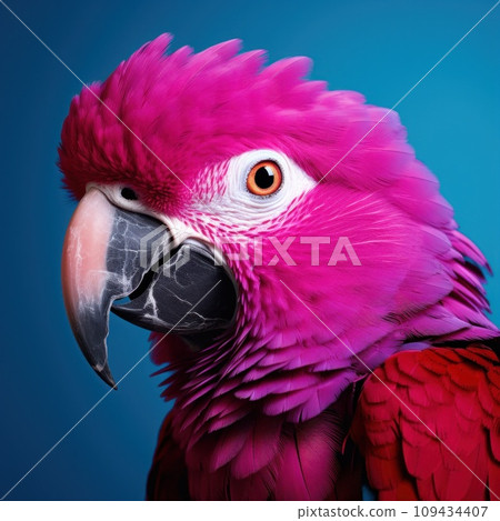 resizer macapa parrot on a purple background, 109434407
