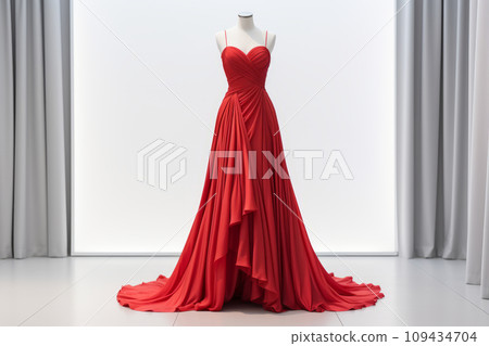 Elegant luxury women's red dress on a mannequin... - Stock Illustration  [109434704] - PIXTA