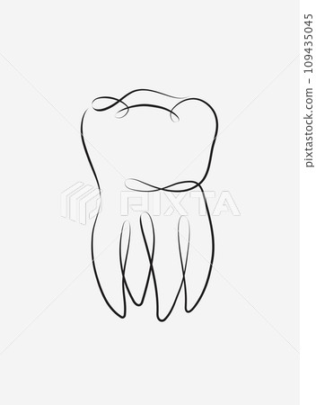 Chewing tooth linear style 109435045