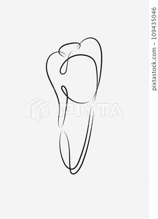 Healthy tooth linear style 109435046