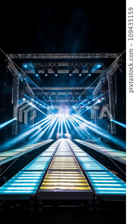Empty bright stage of a big hall Empty bright stage of a big hall 109435159