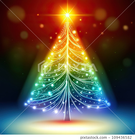 AI-generated content. Christmas greeting card with graphic Christmas tree, colored background. AI-generated content. Christmas greeting card with graphic Christmas tree, colored background. 109436582
