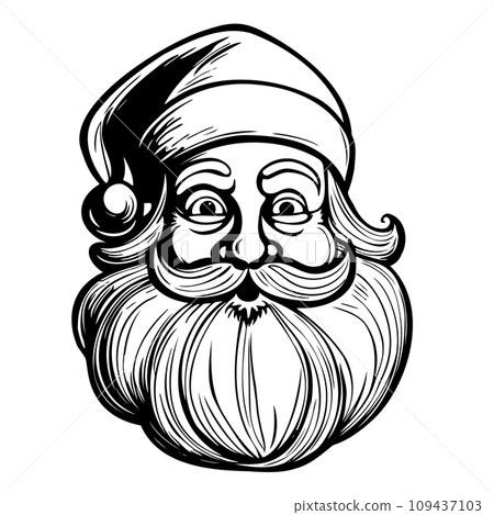 sketch portrait Santa Claus. Merry Christmas ho ho ho hand drawn 109437103