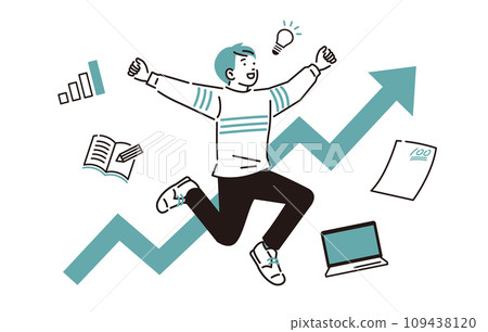 Boy jumping to improve his academic ability Boy jumping to improve his academic ability 109438120