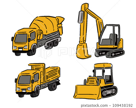 建築工地車輛插畫集手繪風格 建築工地車輛插畫集手繪風格 109438192