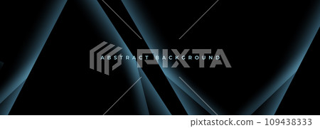 Dark modern wide background with abstract neon geometric shapes 109438333
