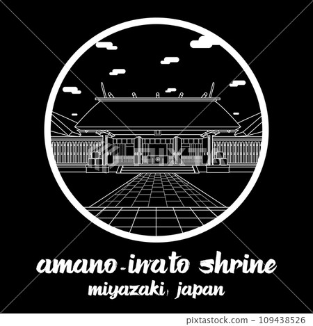 Circle icon line Amano-iwato Shrine. vector illustration 109438526