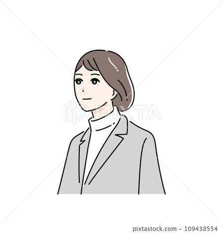 Bust-up illustration of a female business person 109438554