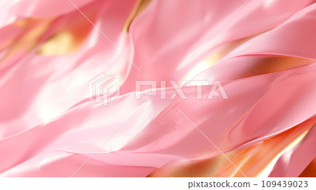 Pink and gold shiny paper-like texture background "AI generated image" 109439023