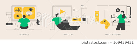 Home cinema abstract concept vector illustrations. Home cinema abstract concept vector illustrations. 109439431