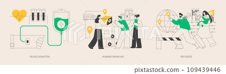 Humanitarian help abstract concept vector illustrations. 109439446