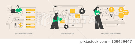 Computer systems abstract concept vector illustrations. 109439447