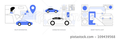 Smart city transportation isolated cartoon vector illustrations se 109439568
