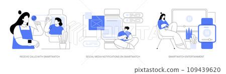 Smartwatch online communication isolated cartoon vector illustrations se 109439620