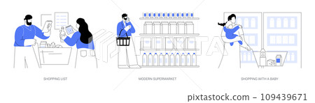 Grocery store isolated cartoon vector illustrations se 109439671