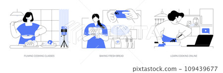 Learn cooking isolated cartoon vector illustrations se 109439677