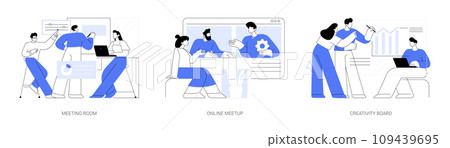 Teamwork at the office isolated cartoon vector illustrations se 109439695