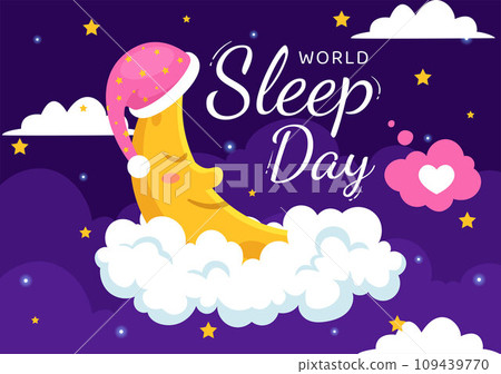 World Sleep Day Vector Illustration on March 15 with People Sleeping, Clouds, Planet Earth and the Moon in Sky Backgrounds Flat Cartoon Design World Sleep Day Vector Illustration on March 15 with People Sleeping, Clouds, Planet Earth and the Moon in Sky Backgrounds Flat Cartoon Design 109439770