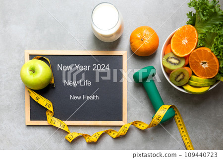 New Year for New Changes Healthy 2024. New Year for New Changes Healthy 2024. 109440723