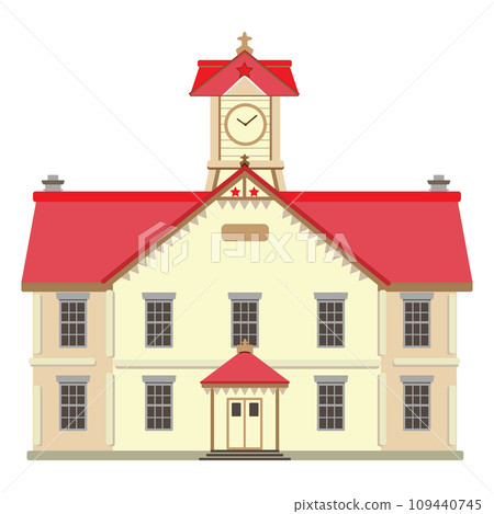 Sapporo Clock Tower Simple Illustration 109440745