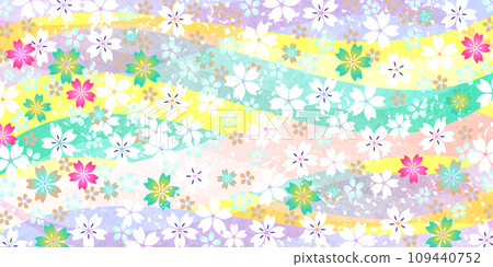 Cherry blossom Japanese paper pattern colorful background 109440752