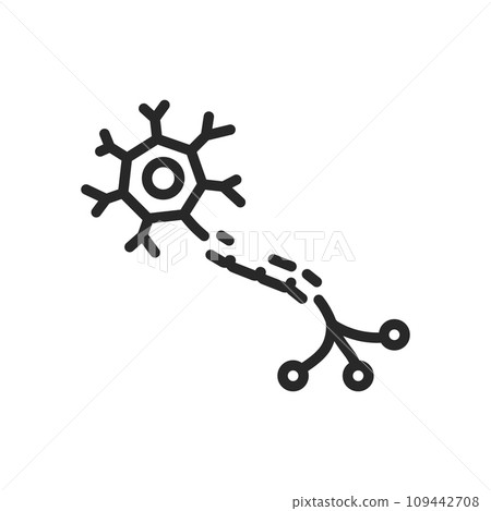 Damaged Neuron Icon. Thin Linear Illustration Highlighting Neuronal Degeneration and Nerve Cell Injury in Neurological Health. Isolated Outline Vector Sign. Damaged Neuron Icon. Thin Linear Illustration Highlighting Neuronal Degeneration and Nerve Cell Injury in Neurological Health. Isolated Outline Vector Sign. 109442708
