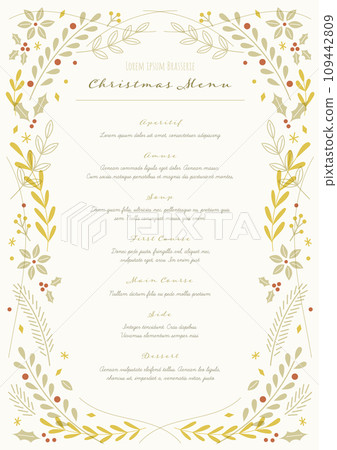 Christmas menu decoration frame 109442809