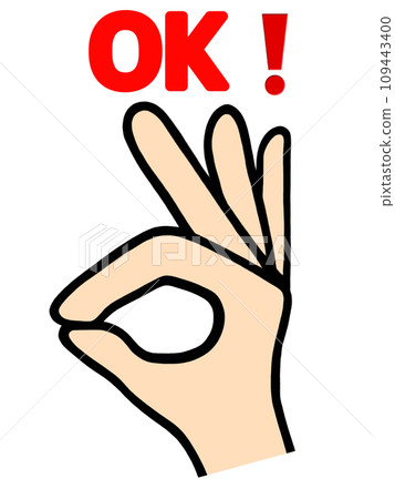 一隻手給出 OK 手勢的插圖 一隻手給出 OK 手勢的插圖 109443400