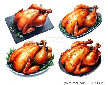 Turkey watercolor illustration material set 109443442