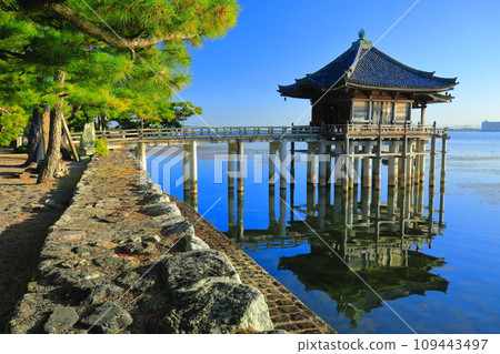 [Shiga Prefecture] Clear skies at Ukimido (Mangetsuji Temple) 109443497