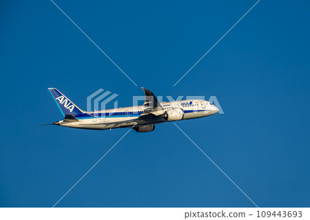 Passenger plane/Aircraft/All Nippon Airways Boeing 787 taking off from Haneda Airport 109443693