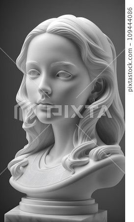 beautiful girl head sculpture 109444086