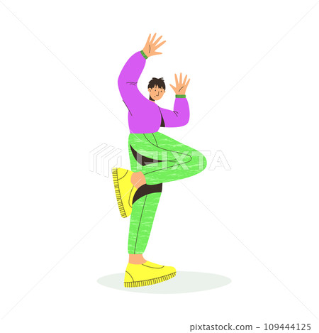 Young asian man in trendy colorful flat style. Vector illustration. International day of young people. Student in school or university. Young asian man in trendy colorful flat style. Vector illustration. International day of young people. Student in school or university. 109444125