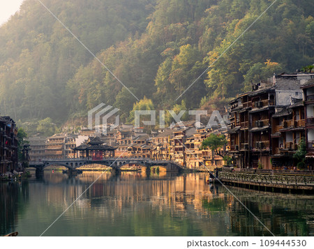 Fenghuang Ancient Town. Located in Fenghuang County. Southwest of HuNan Province, China. Fenghuang is a popular tourist destination of Asia. 109444530