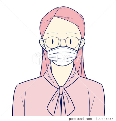 A man wearing glasses and a mask A man wearing glasses and a mask 109445237
