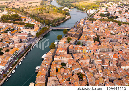 Airscape of French town Agde Airscape of French town Agde 109445310