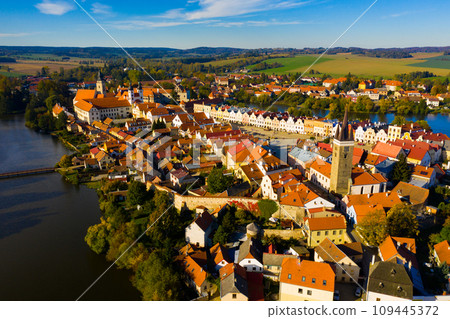 Aerial view on the city Telc. Czech Republic Aerial view on the city Telc. Czech Republic 109445372
