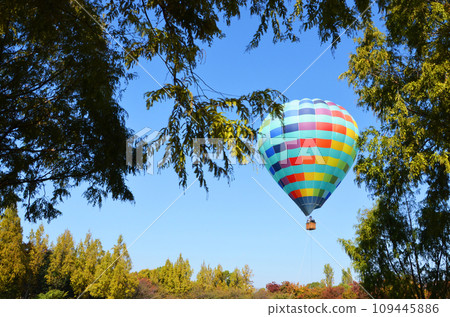 hot air balloon mooring flight 109445886